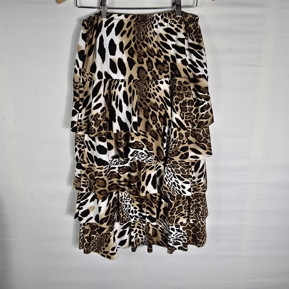 Nashi Orignal Chic Animal Print A-Line Skirt - Picture 7 of 11